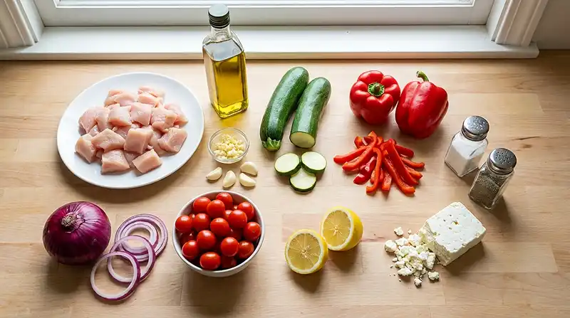 Les ingredients pour Mediterranean Chicken Stir Fry