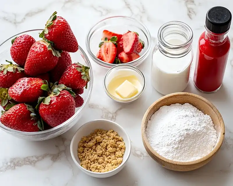 Main ingredients for No-Bake Strawberry Dream Dessert