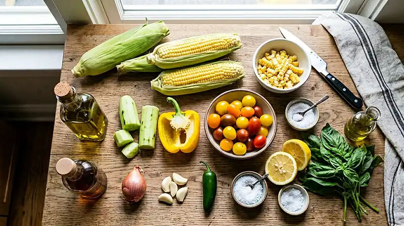 Main ingredients for Summer Sweet Corn Gazpacho