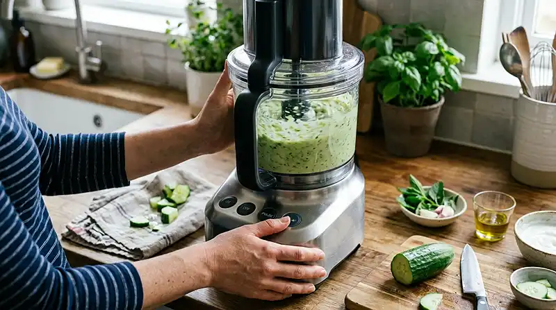 Cucumber Gazpacho 4 Making Cucumber Gazpacho Soup