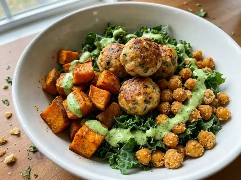 Mediterranean Chicken Meatball Bowls