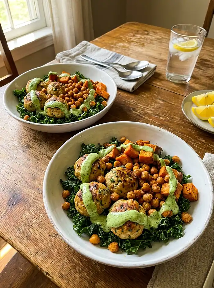 Mediterranean Chicken Meatball Bowls Recipe