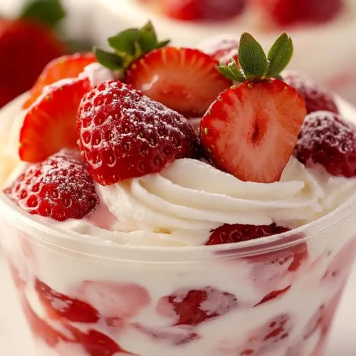 Mexican Strawberries And Cream Dessert