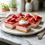 No-Bake Strawberry Cheesecake Bars