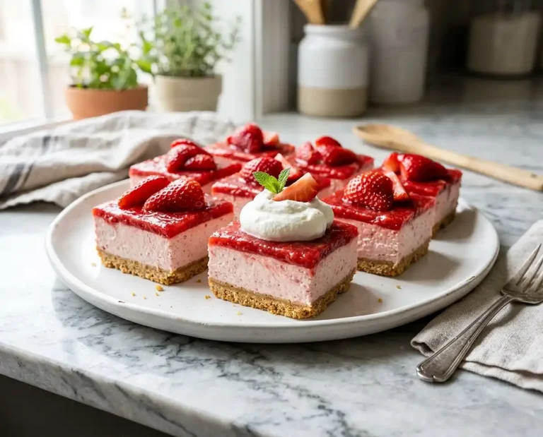No-Bake Strawberry Cheesecake Bars