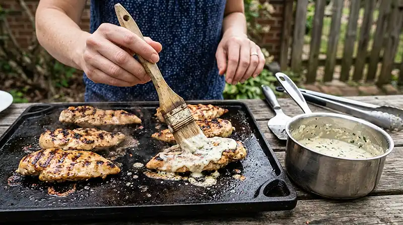Preparing Blackstone Garlic Parmesan Chicken