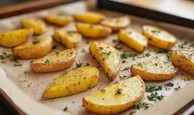 Preparing Greek Potato Wedges