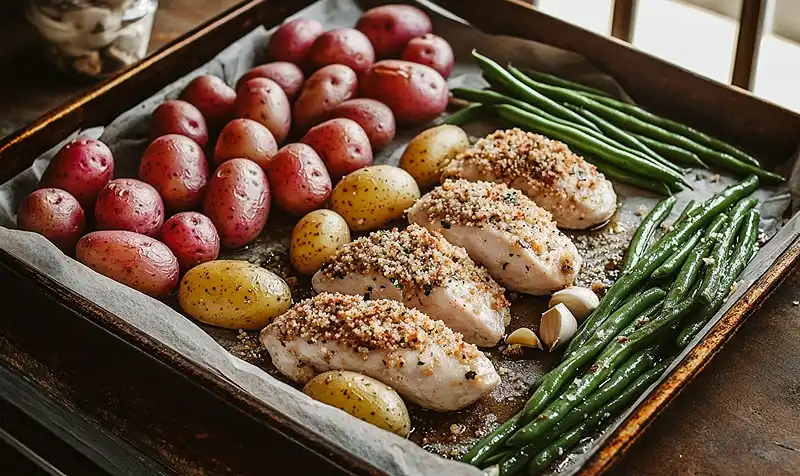 Parmesan Crusted Chicken Sheet Pan Dinner 4 Preparing Parmesan Crusted Chicken Sheet Pan Dinner