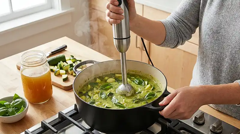 Preparing the Creamy Vegan Zucchini Soup