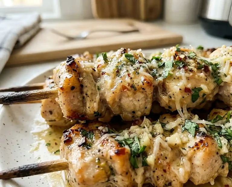 Ranch Garlic Parmesan Chicken Skewers