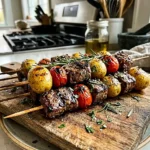 Rosemary Garlic Steak Kebabs