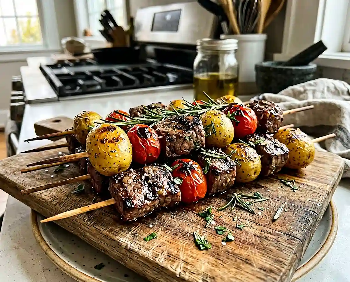 Rosemary Garlic Steak Kebabs
