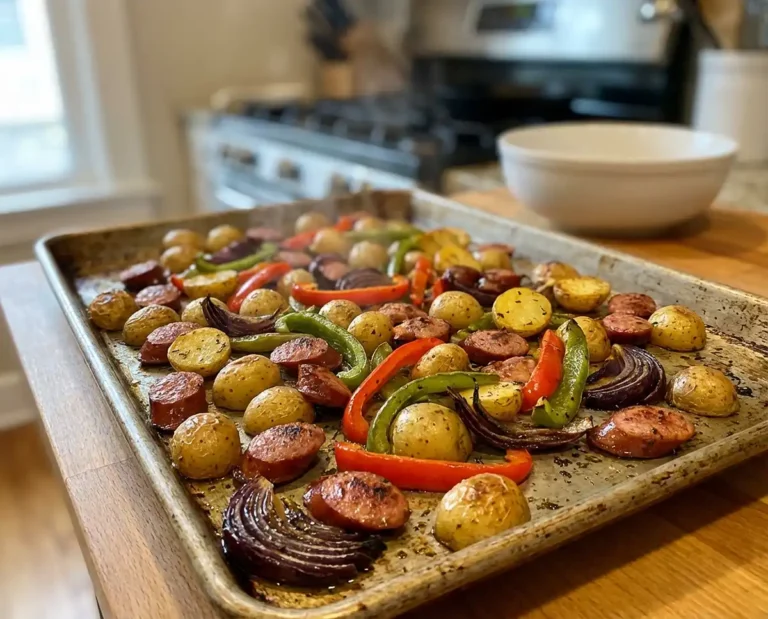 Sheet Pan Sausage and Peppers with Potatoes