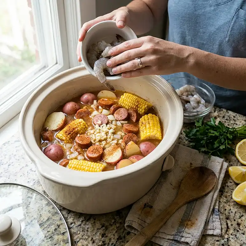 Slow Cooker Shrimp Boil 4 Shrimp Crockpot