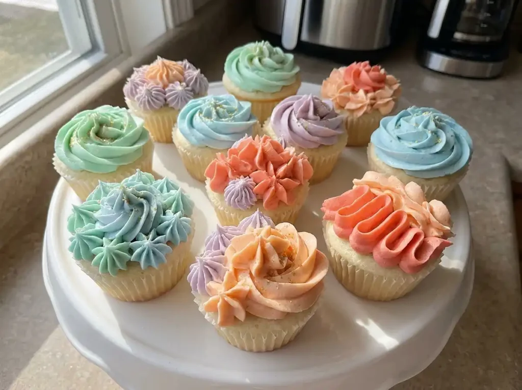 Spring Cupcakes with Brandy Buttercream