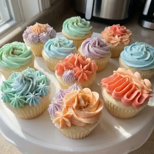 Spring Cupcakes with Brandy Buttercream
