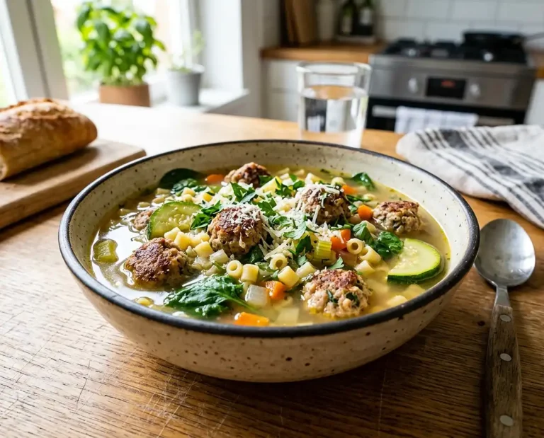 Summer Minestrone with Turkey Meatballs