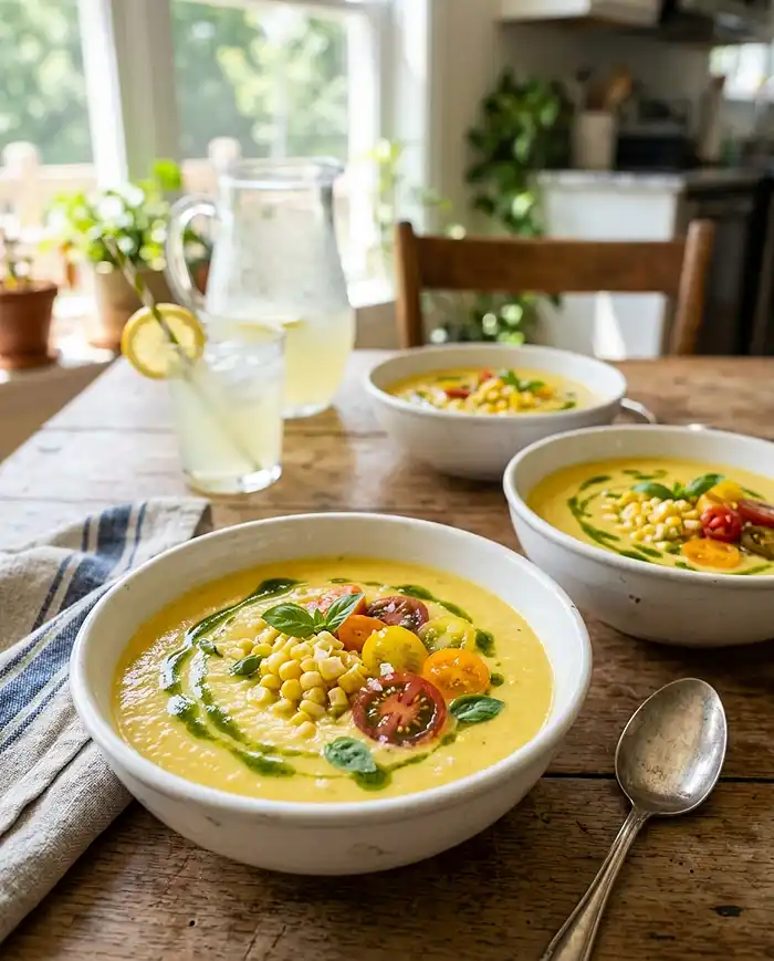Summer Sweet Corn Gazpacho Recipe