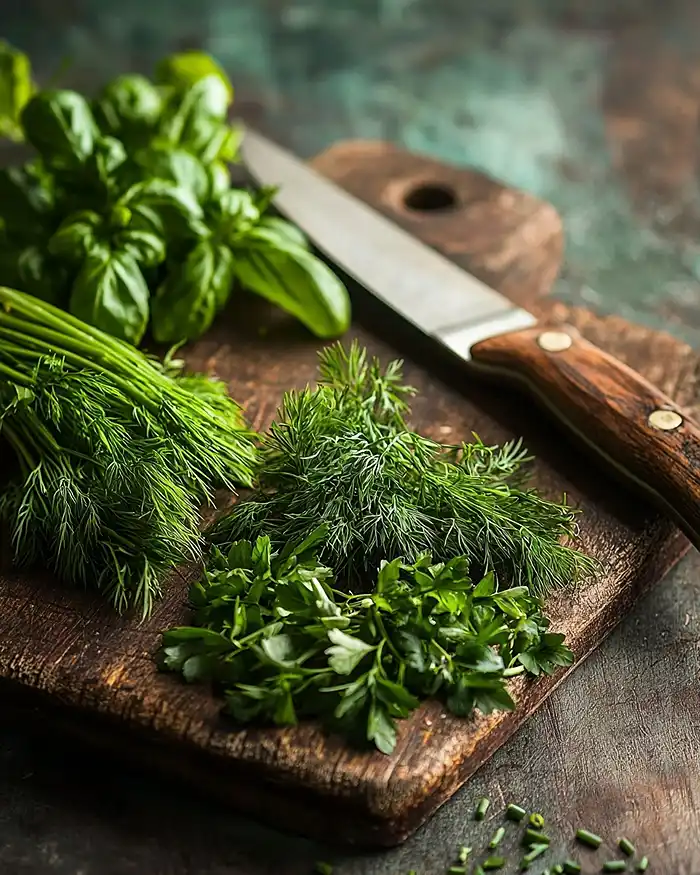 fresh herbs for spring dinner recipes including parsley basil dill and chives