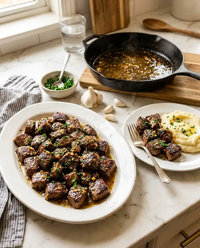 15-Minute Garlic Butter Steak Bites Recipe