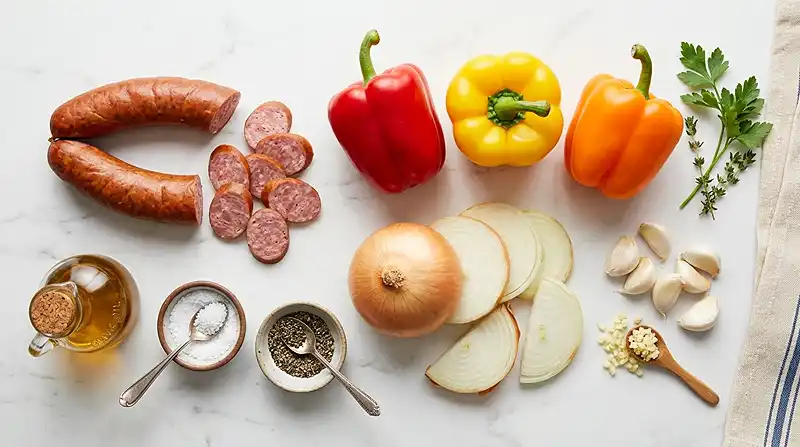 5 Ingredients for Sausage and Pepper Skillet
