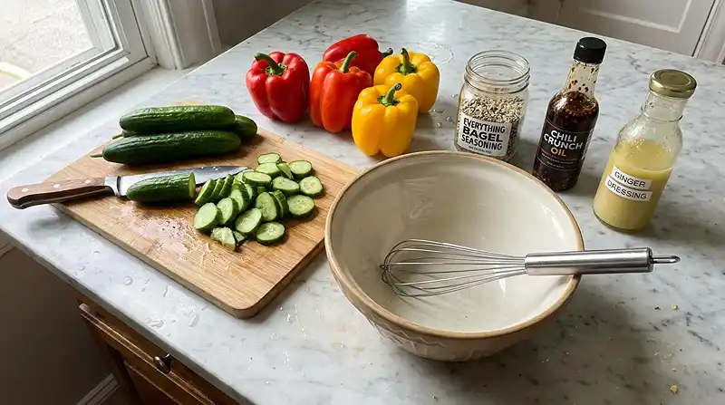 Viral Cucumber & Sweet Pepper Salad 3 5 ingredients for Viral Cucumber & Sweet Pepper Salad