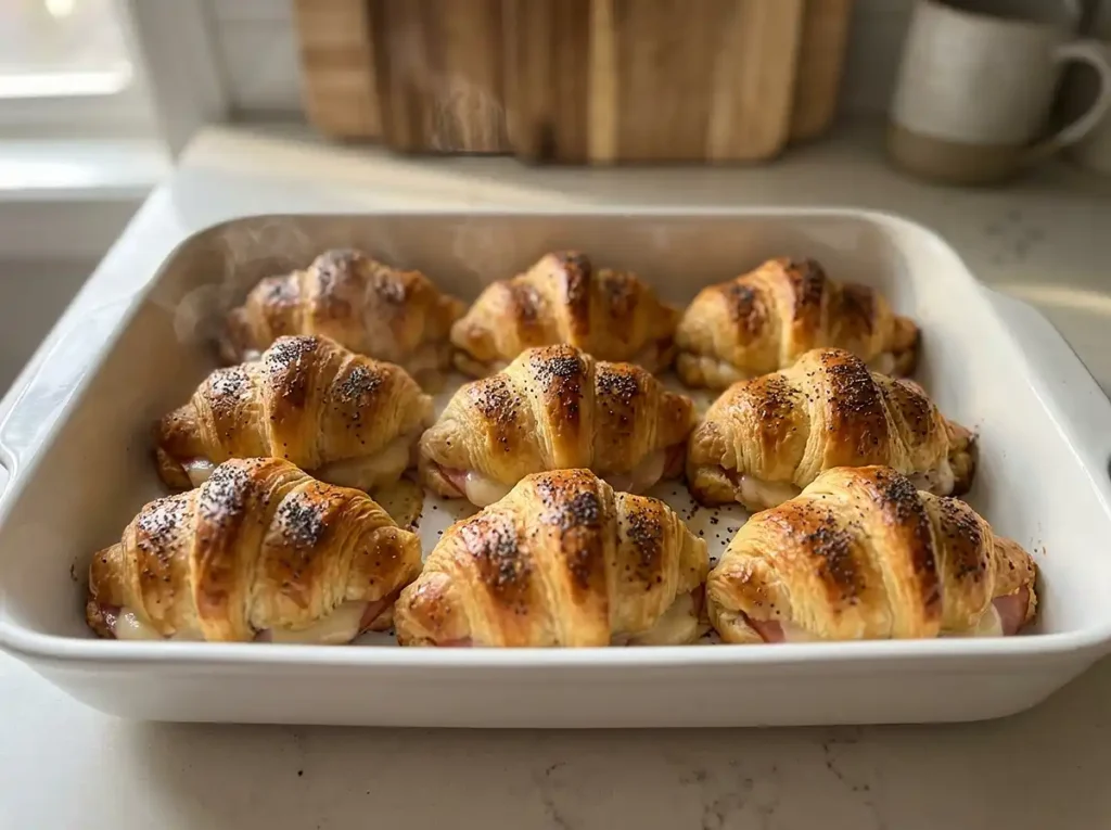 Baked Ham and Cheese Croissants