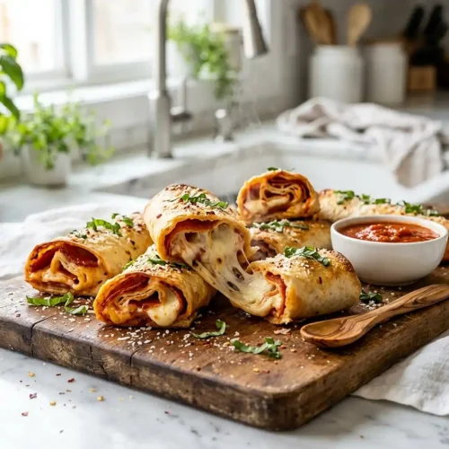 Cheesy Pepperoni Pizza Roll Ups With Low Carb Tortillas