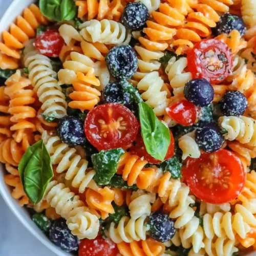 Chilled 4th of July Pasta Salad
