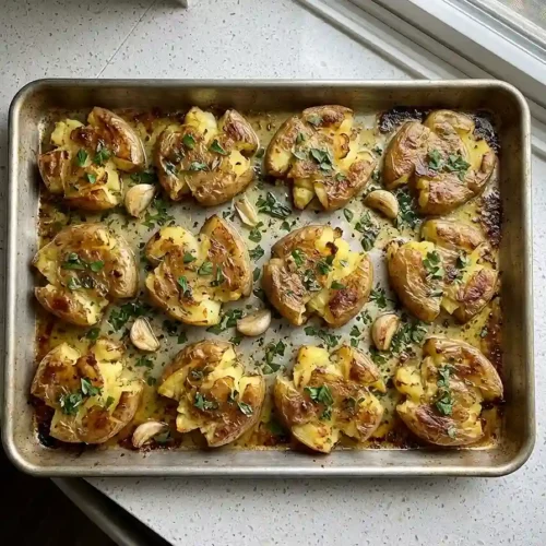 Crispy Smashed Potatoes with Garlic