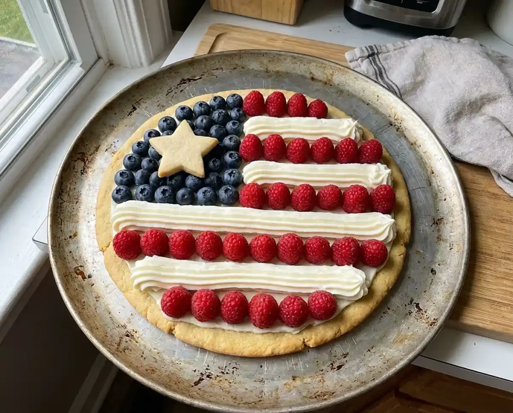 Easy American Flag Fruit Pizza