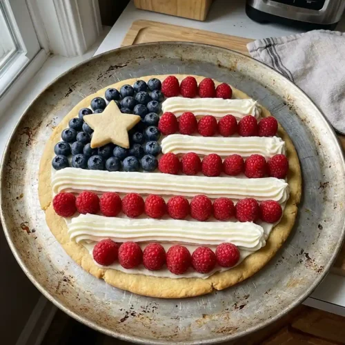 Easy American Flag Fruit Pizza