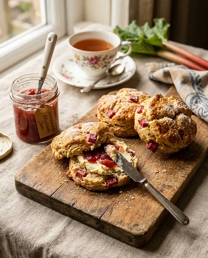 Easy Rhubarb Scones