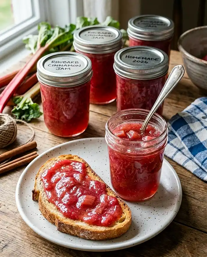 Homemade Rhubarb Cinnamon Jam Recipe