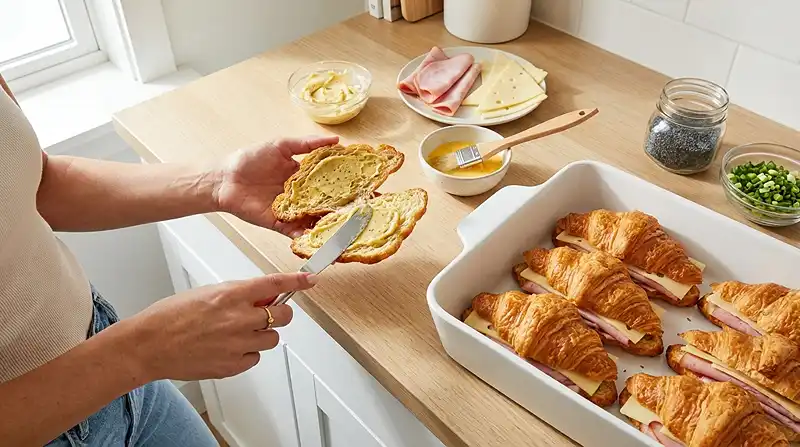 How to Make Baked Ham and Cheese Croissants