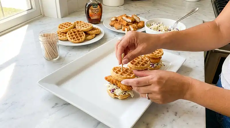 How to Make Chicken and Waffle Sliders