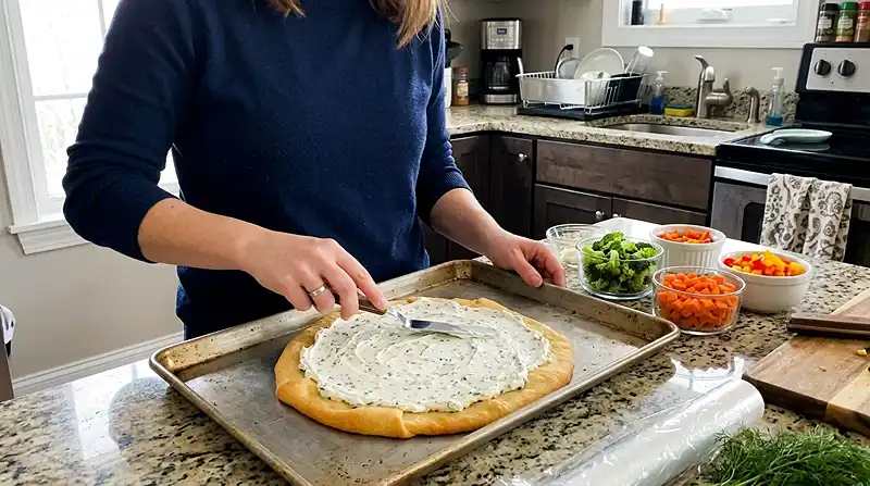 How to Make Cold Veggie Pizza Appetizer