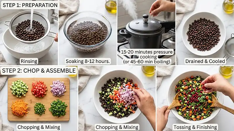 How to Make High Protein Black Chickpeas Salad