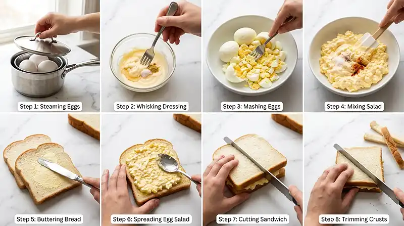 How to Make Japanese Egg Salad Sandwich