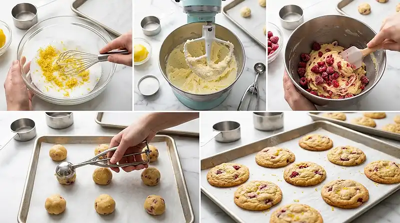 How to Make Lemon Raspberry Cookies Step by Step