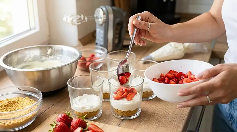 How to Make No-Bake Strawberry Cheesecake Cups