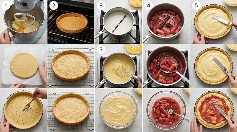 How to Make Rhubarb Custard Tart