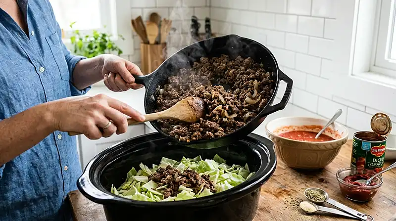 How to Make Slow Cooker Unstuffed Cabbage RollsHow to Make Slow Cooker Unstuffed Cabbage Rolls