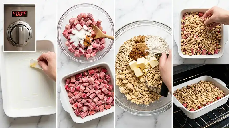 How to Make Traditional Rhubarb Crisp With Frozen Rhubarb