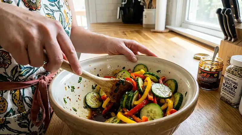 Viral Cucumber & Sweet Pepper Salad 4 How to Make Viral Cucumber & Sweet Pepper Salad