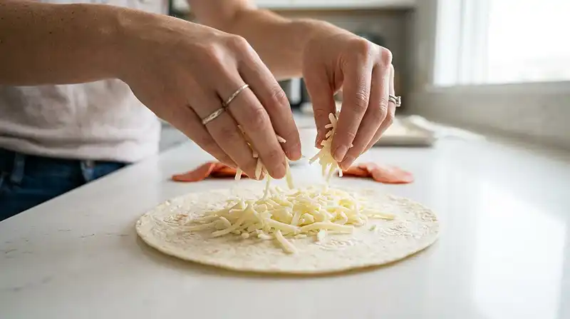 How to make Cheesy Pepperoni Pizza Roll Ups With Low Carb Tortillas