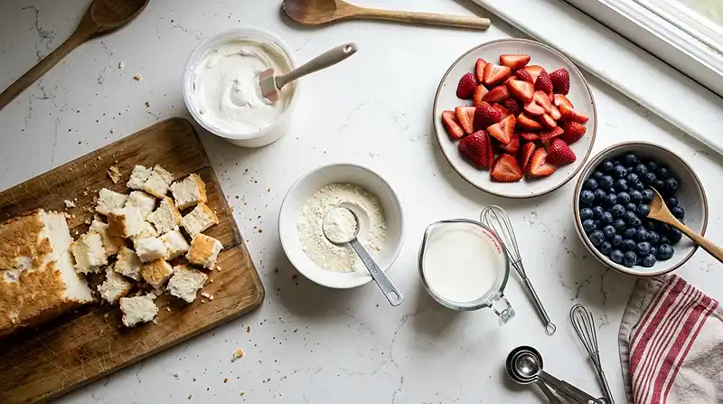 4th of July Trifle with Fresh Berries 3 Ingredients for 4th of July Trifle with Fresh Berries