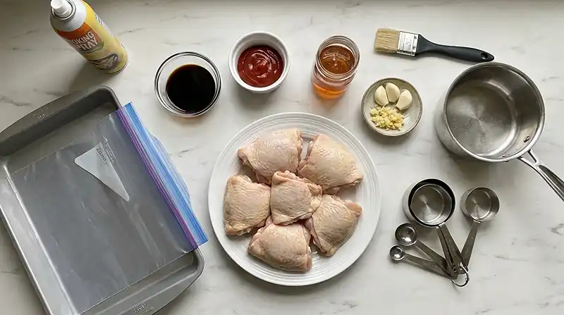 Ingredients for 5-Ingredient Honey Garlic Chicken Thighs