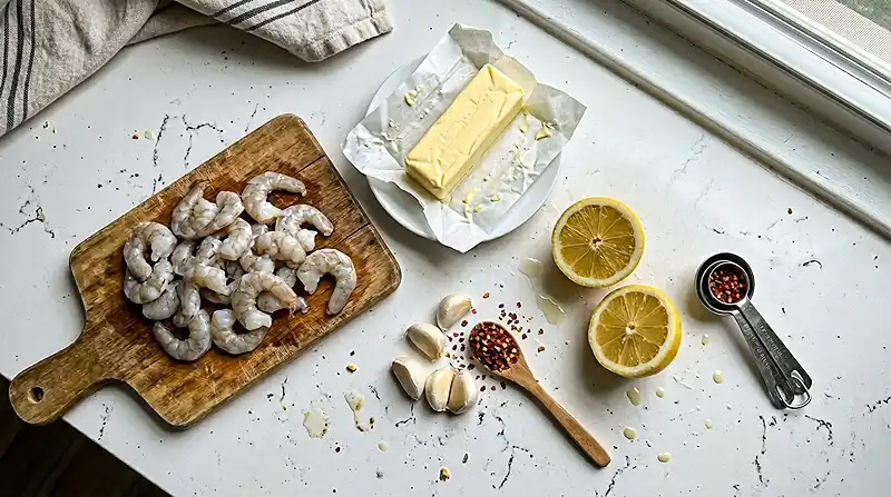 Ingredients for 5-Ingredient Lemon Garlic Shrimp