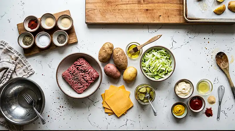 Ingredients for Burger Bowls